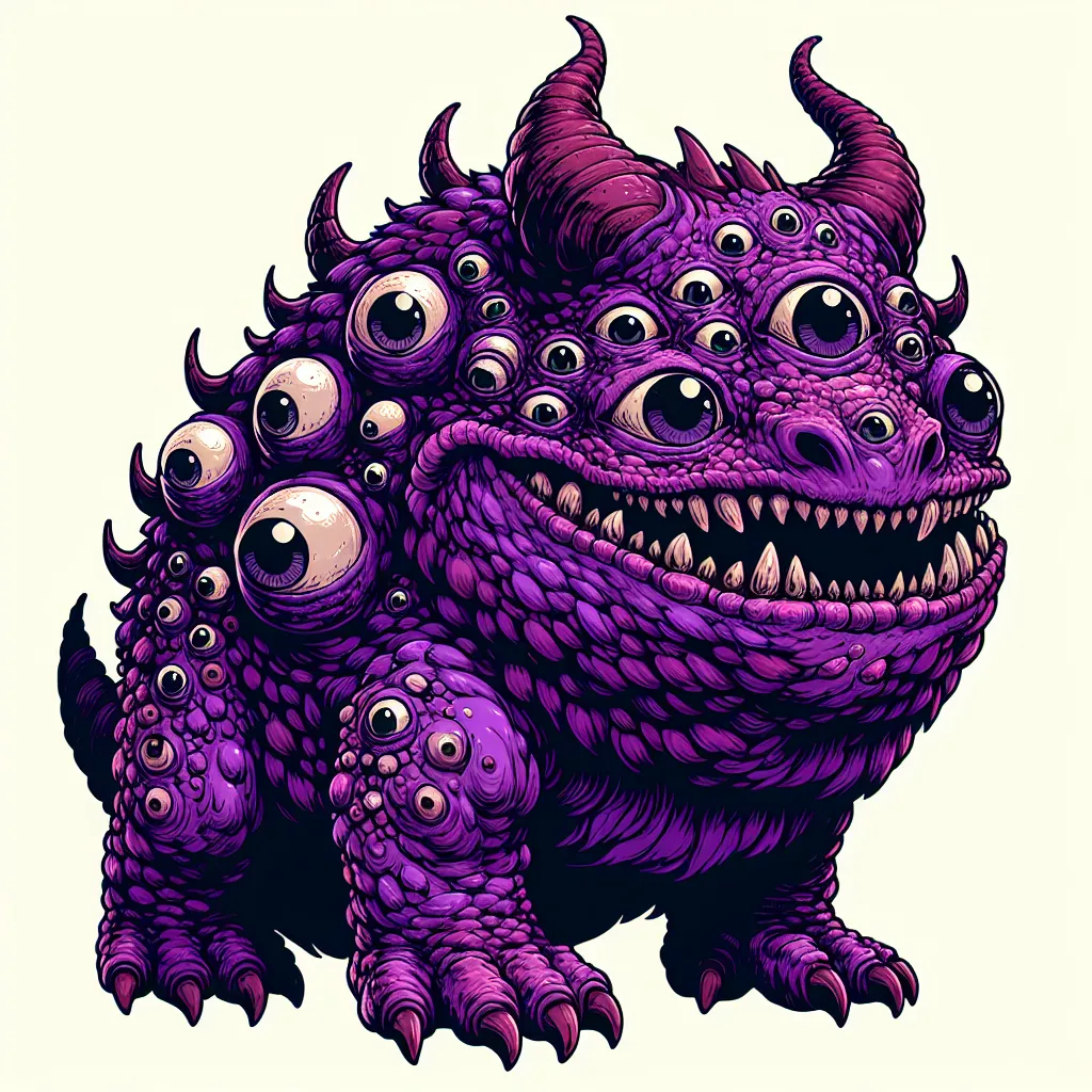 Drawing of a purple monster